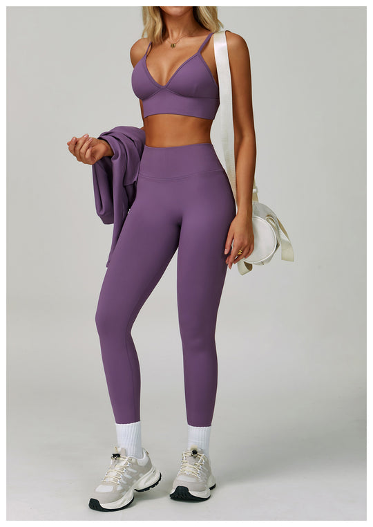 l'Héritage — Seamless Ribbed Active Set (Mauve)
