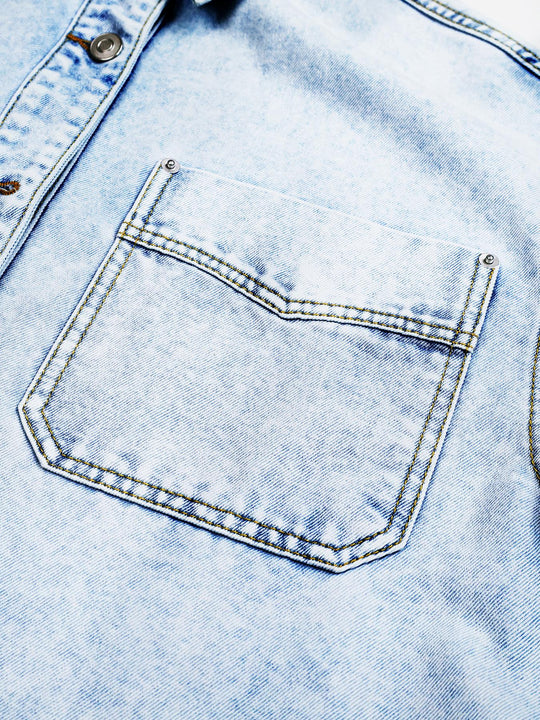 Oversized Short-Sleeve Denim Shirt/Jacket