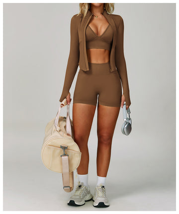 l'Héritage — Seamless Ribbed Active Set (Mauve)
