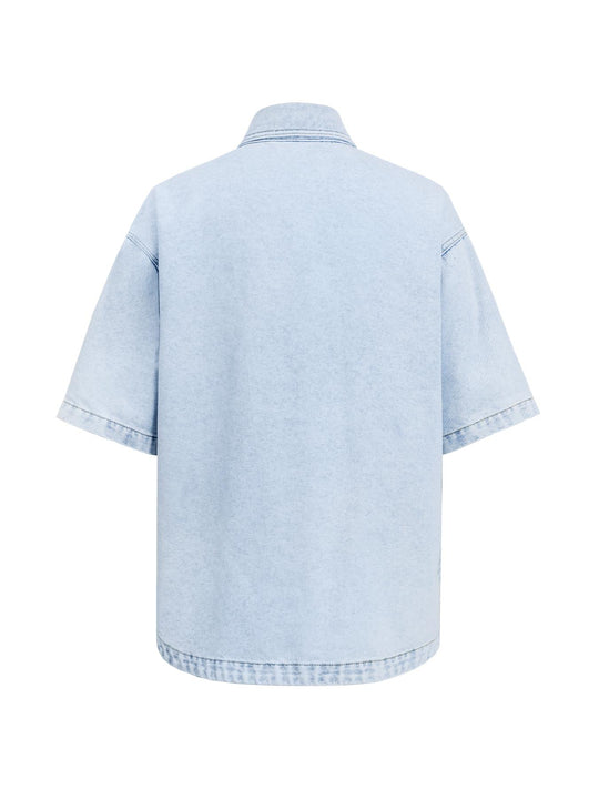 Oversized Short-Sleeve Denim Shirt/Jacket