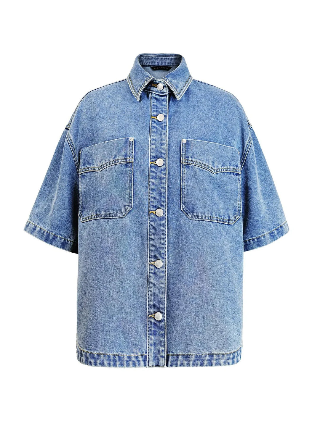 Oversized Short-Sleeve Denim Shirt/Jacket
